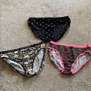 Victoria Secret Multicolor three pair highleg briefs panty Set Sz L